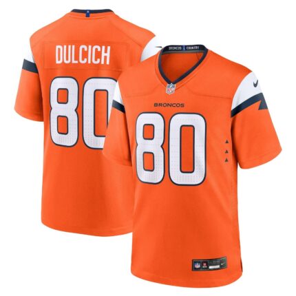 Greg Dulcich Denver Broncos Nike Team Game Jersey - Orange